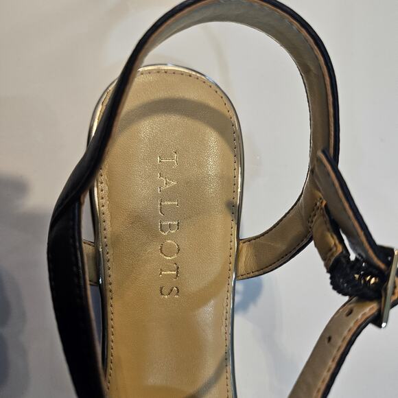 Talbots Ankle Adjustable Strap Animal Print Size 8.5M Open Toe Flat Sandals - Picture 7 of 9